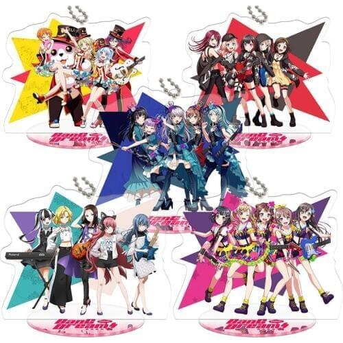 New Arrived 9cm BanG Dream! Action Figure Anime Toy Transparent Acrylic Toys Key Chain Cute Decorative Ornaments