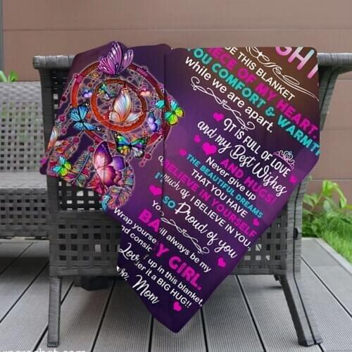 Blanket To My Daughter Envelope Soft Inspirational Throw Blanket Home Soft And Warm Nap Plush Blanket Quilt