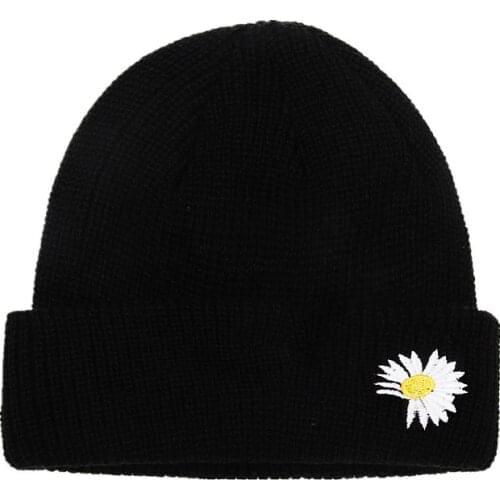 2020 cotton Flower Thicken knitted hat winter warm hat Skullies cap beanie hat for girl and women 123