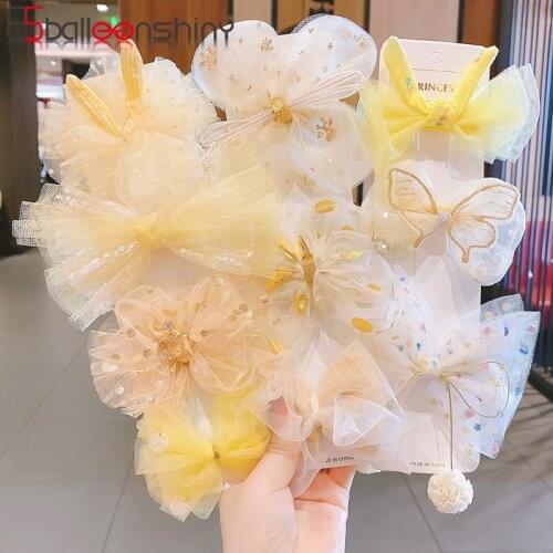 BalleenShiny 3pcs/set Baby Girl Headband Bow Hairpin Princess Hair Accessories Headwear Kawai Little Girl Butterfly Rabbit Ears