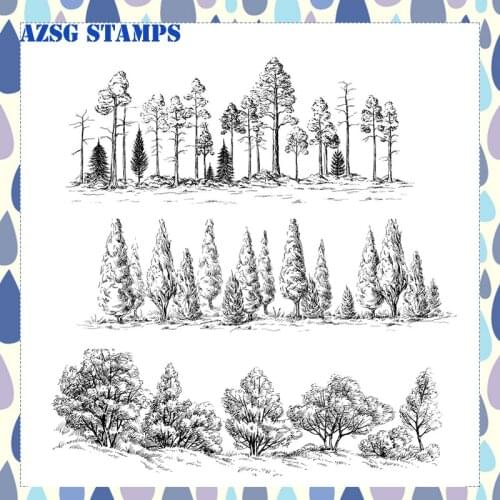 Different Woods Scenery Transparent Silicone Clear Stamps for DIY Scrapbooking/Card Making Crafts Decoration Supplies