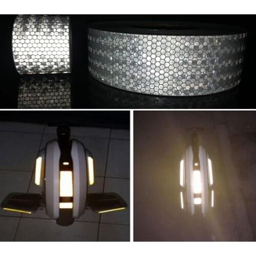 Self-Adhesive Safety Warning Tape Width White Yellow Reflective Strip Traffic Reflective Stickers