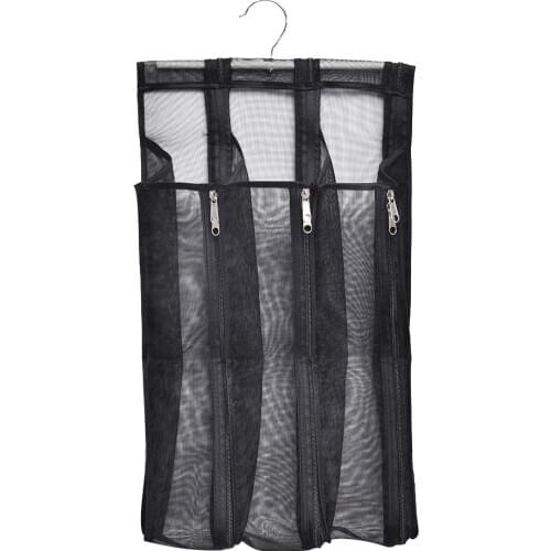 3 Grid Hanging Clothes Storage Bag Large Capacity Laundry Hamper Sock Scarves Organization Mesh Bags Underwear Storage Net Bag