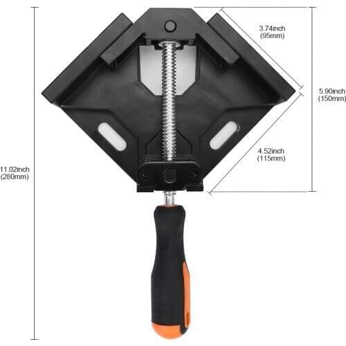 Aluminum Alloy Right Angle Clamp Single Handle 90° Adjustable Corner Clip Clamp Tool For DIY Woodworking Hobbyist D4 K1