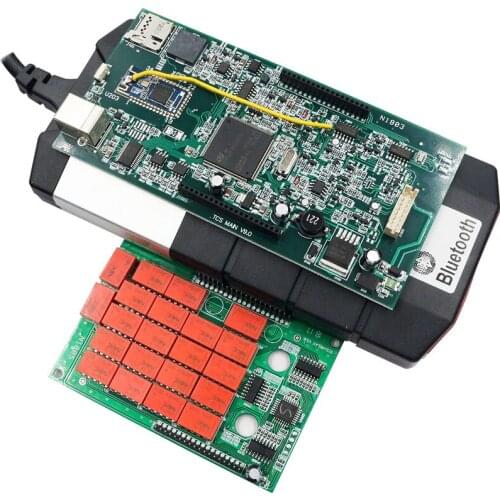 High quality D.S.150 V9 auto diagonal tool New V.CI 150.E T.C.S C.D.P dual board PCB with Bluetooth OBD2 instrument free ship