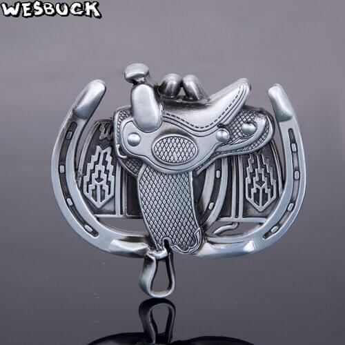WesBuck Brand Saddle Belt Buckles for Men Women Fashion Big Buckles Metal Cowboy Cowgirl Western Boucle Ceinture