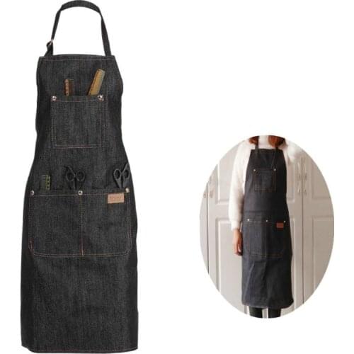 Adjustable Salon Hair Cutting Hairdresser Barber Denim Haircutting Apron Cloth For Woman Men Baking Restaurant Kitchen Cooking