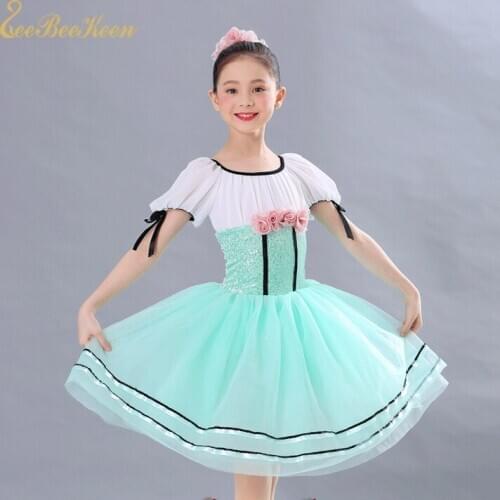 Girls Sequins Stage Performance Dance Dress Adult Professional Ballet Dress Women Long Tutu Ballet Dance Dress For Girl