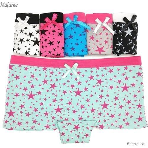 Mafurier 2018 New Woman Underwear Boyshort Sexy Briefs Underpants Female Panties Cotton Knickers Lingerie Hipster 6Pcs/Lot