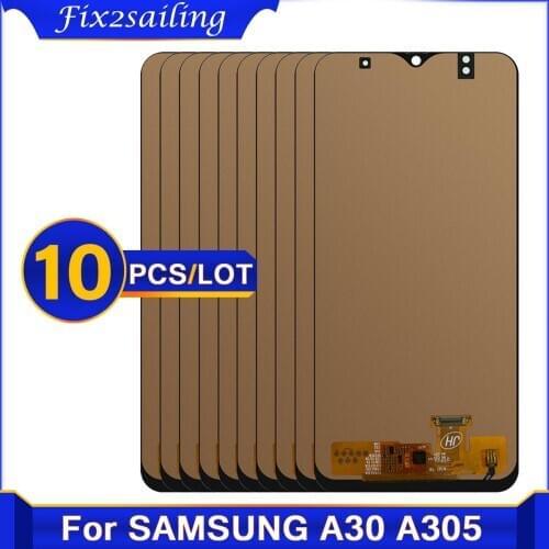 Wholesale 10 pieces/Lot LCD Display For SAMSUNG Galaxy A30 A305/DS A305F A305FD A305A with Touch Screen Digitizer Assembly parts