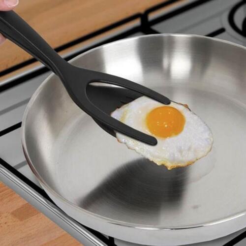 1PC Silicone Rubber Egg Pie Servers+Tweezers 2IN1 Flip Perfect Pancake Making Useful Easy Baking Cooking Shovel Turner 100gE