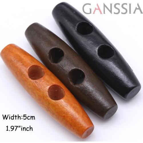 20pcs/lot Natural Color 50mm Olive shape horn buttons Wooden sewing button for garment Scrapbooking diy accessories (ss-850)