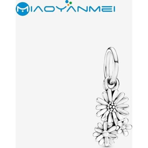 2020 Spring 925 Sterling Silver Beads Daisy Flower Bouquet Dangle Charm fit Original Pandora Bracelets Women DIY Fashion Jewelry