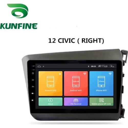 Android Core Octa 10.0 Car DVD GPS Navigation Player Deckless Car Stereo For Honda Civic 2012-2015 RHD Radio Device WIFI
