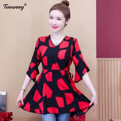 Blusa Feminina 2021 Summer Womens Blouses Flare Short Sleeve Chiffon Shirt Women Tops Plus Size floral V Neck Shirts