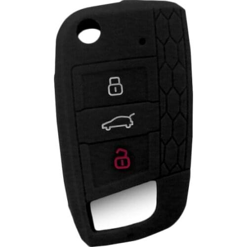 Car Key Cover Silicone Remote Key Case Shell Fob For Volkswag VW Golf 7 Mk7 Skoda Octavia A7 For SEAT Leon Ibiza 3 Car-styling