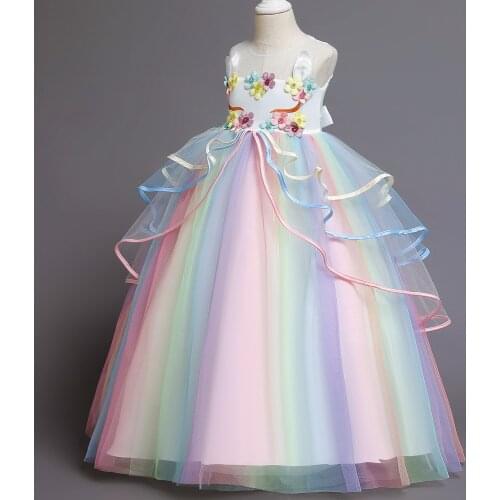 Unicorn Party Dress Kids Dress for Girls Christmas Costume Carnival Children Princess Dress Girls Birthday Dress Kids Clothes