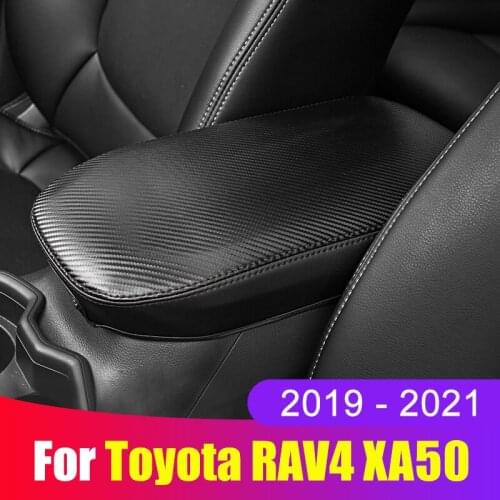 For Toyota RAV4 2019 2020 2021 RAV 4 XA50 Car Interior PU Leather Armrests Storage Box Dust-proof Cushion Cover Case Waterproof