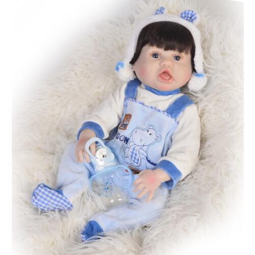 DollMai 57CM Bebes Reborn Menino Full vinyl SIlicone Reborn baby boy dolls Toy for child birthday gift boneca juguetes