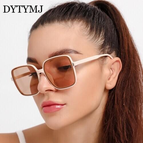 DYTYMJ Retro Square Sunglasses Women Oversized Sun Glasses for Women/Men Luxury Vintage Sunglasses Women Gradient Oculos De Sol