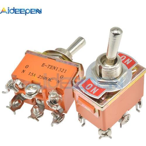 E-TEN1321 6 PIN ON-ON Toggle Switch 2 Positions 6 Pins Power Switches 15A 250V AC 31*19.8MM
