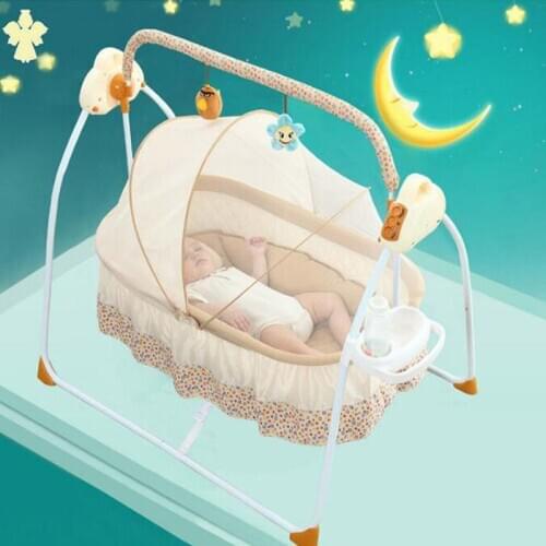 Electric Cradle Bed Rocking Chair 0-36 Months Baby Intelligent Sleep Shake Bed Children recliner Swing Bed Foldable Crib LTY001