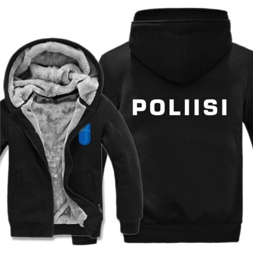 Finland Police Hoodies Men Cool Coat Thicken Poliisi Special Swat Unit Force Sweatshirt Mans Jacket Hoody
