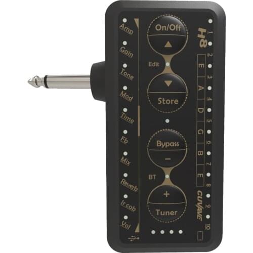 Cuvave Portable Guitar Amplifier Mini Headphone Amp Built-in Delay Tuner Phaser Reverb Effect Support IR Cabinet Guitar Plug