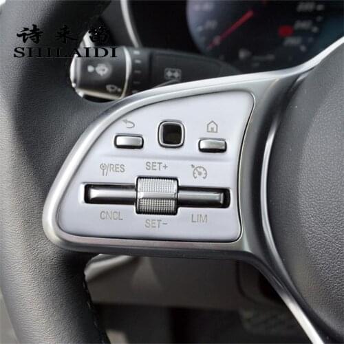 For Mercedes Benz C class GLC X253 W204 W205 Auto Steering Wheel Switch Control Buttons Trim Cover Stickers Interior Accessories
