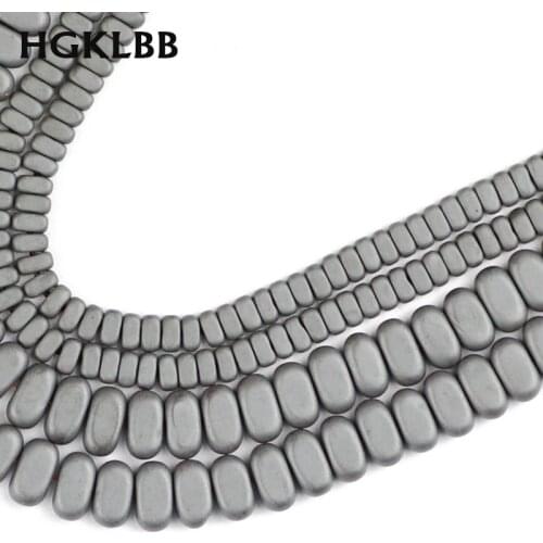 HGKLBB Matte Rectangle Black Hematite Natural Stone 4*2/8*4MM Cuboid Loose beads For Jewelry making bracelet accessories DIY