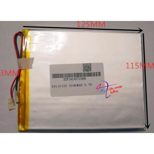 Best battery brand 30115125 3.7V lithium polymer battery 3MM wide 115MM 125MM 5500MAH mobile power Battery Tablet PC