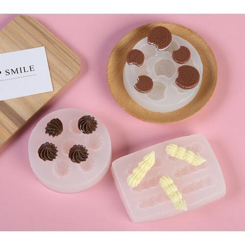 Mini Biscuit Silicone Mold Fondant Sugar Cake Chocolate Clay Epoxy Crystal Silicone Mold Baking Kitchen Accessories