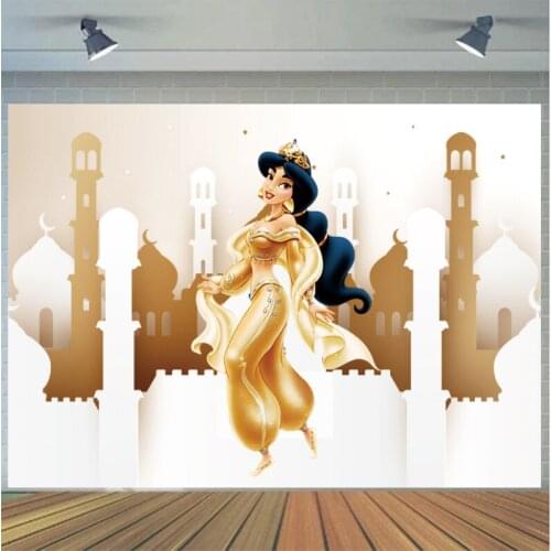 Cartoon Magic Lamp Princess Photography Background Backdrop Children Kids Birthday Party Decoration Tapestry Photo Studio