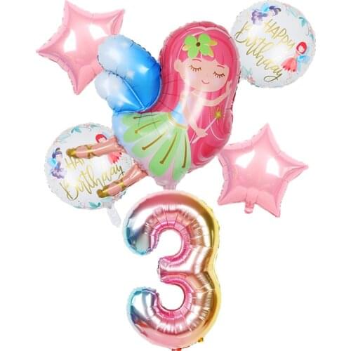 New little fairy girls balloons 32 inch number globos baby shower happy birthday party decoration wedding decoration