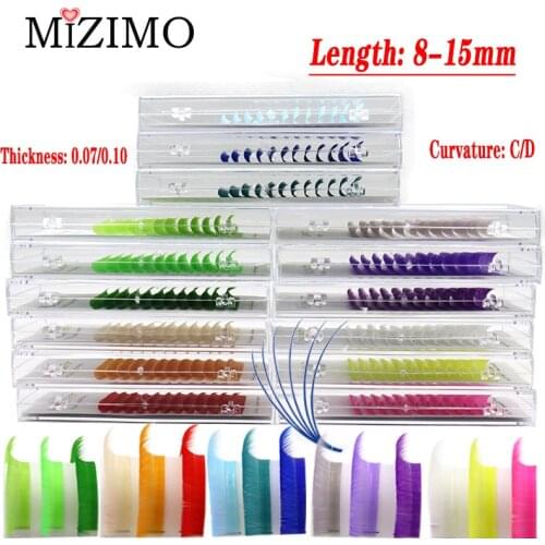 New Product MIZIMO mixed length color grafting eyelash 8-13mm artificial mink hair personalized eyelash extension tool