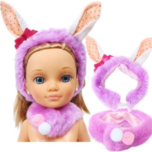 2 Pcs/Set Purple Plush Rabbit Ears Headband Hair Accessories Headband for Nancy Doll Dollhouse 16 Inch Kids DIY Dollhouse Toy