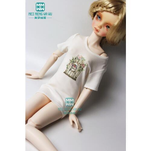 BJD doll clothes for 43cm 1/4 BJD MSD doll fashion Casual long print T-shirt