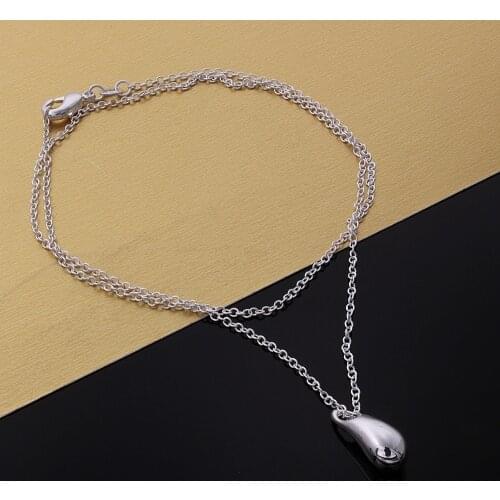 Fine Water droplets Pendant 925 Sterling Silver Necklace For Women luxury fashion Jewelry lady Christmas gifts Wedding party