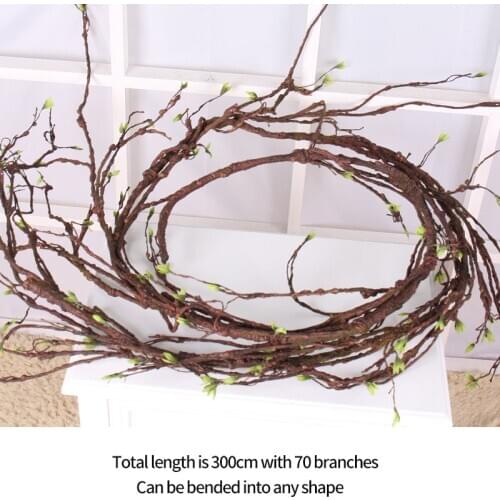 Plastic Rattan Wreath Artificial Tree Branches Real Touch Rattan Flower Vine Home Wedding Garden Decoration Hanging Flowers