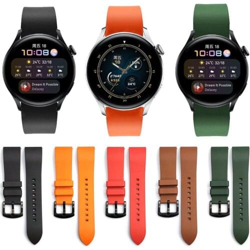 Fluorine Rubber Strap for Huawei Watch 3 Strap Bracelet for Huawei Watch3 GT 2e GT2 46mm & Magic Watch 2 46mm Watchbands
