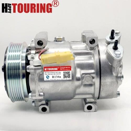 SD6V12 AC Compressor for Citroen Berlingo C2 C3 Pluriel Xsara Peugeot 206 6453GZ 6453JL 6453JP 6453KS 6453LF 6453LH 6453LN 6453
