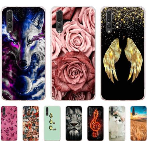 Silicone case For huawei p20 pro phone for HUAWEI P 20 pro Coque back cover protective phone clear Cat flower