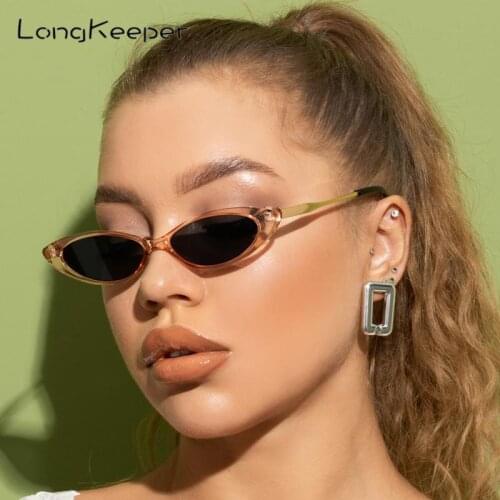 Small Frame Cat Eye Sunglasses Women Luxury Brand Classic Vintage Oval Sun Glasses Female Retro Summer Style Metal Eyeglasses