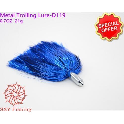 SXY FISHING D119 Metal copper head Bait Trolling Bait Deep sea bait Metal Sea Fishing Reflective strip metal bait