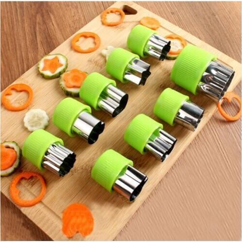TECHOME 9/12 PCS Stainless Steel Vegetable Cutter Shapes Set Fruit Vegetable Cookie Mold Cookie Cutter Decorative for Food