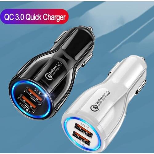 USB Car Charger 2 Port LED 3.1 Universal Phone Fast Charging for iPhone Samsung Automobile Dual Charge Adapter