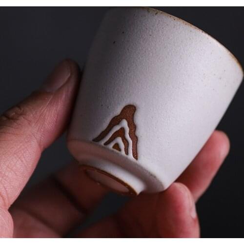 Vintage Ceramic Tea Cup Handmade Mountain Teacup Small Tea Bowl cup