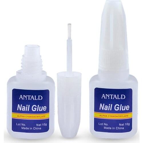 10g Fast Drying Nail Glue For False Nails Glitter Acrylic Decoration With Brush False Nail Tips Glue Sticky Nails Gel Nail Tools