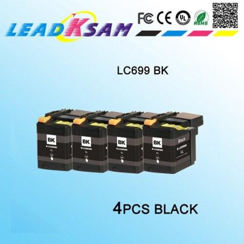 4pcs balck ink cartridge replace for brother LC695 LC695XL LC699 695BK MFC-J2320 MFC-J2720