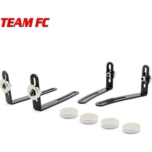 4PCS RC Car Shell Body Mount Metal L-Bracket with Magnet for 1:10 RC Crawler Car Axial SCX10 90046 D90 S18